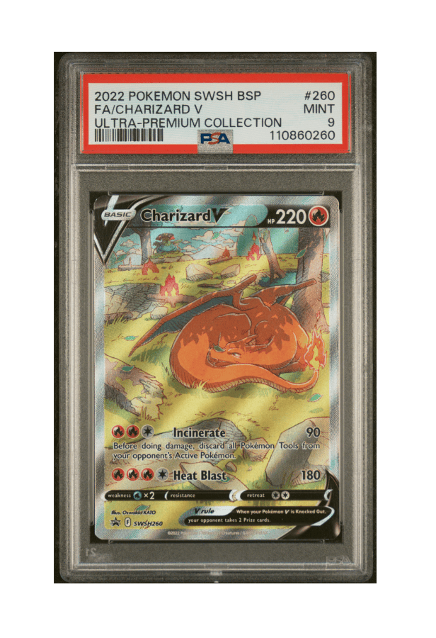 pokemon card value charizard v PROMO SWSH260 PSA MINT 9 Anime TCG Japan Version:Counter Blitz Fire / 220 / Supernatural Mtg Proxy -