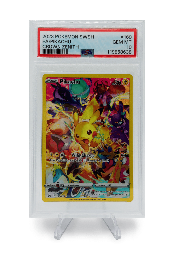 gold foil pokemon cards PIKACHU FA 160/159 PSA GEM MINT 10