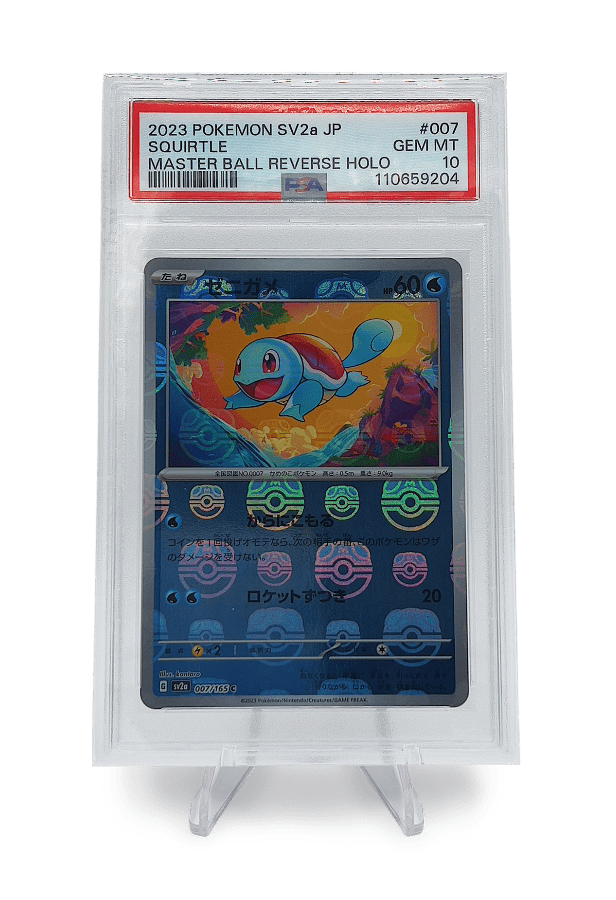 BuyGradedCards SQUIRTLE MASTERBALL REVERSE HOLO 007/165 PSA GEM MINT 10 – Pokémon Japanese 151 2023