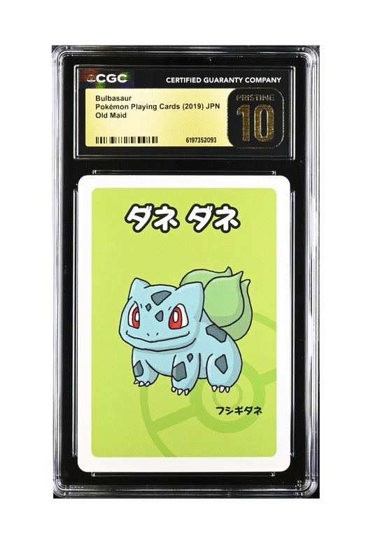 BULBASAUR CGC PRISTINE 10 - Pokemon Japanese Old Maid Playing Cards 2019