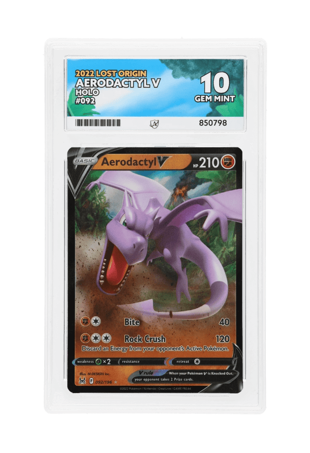 BuyGradedCards AERODACTYL V HOLO 092/196 ACE GEM MINT 10 - Lost Origin 2022