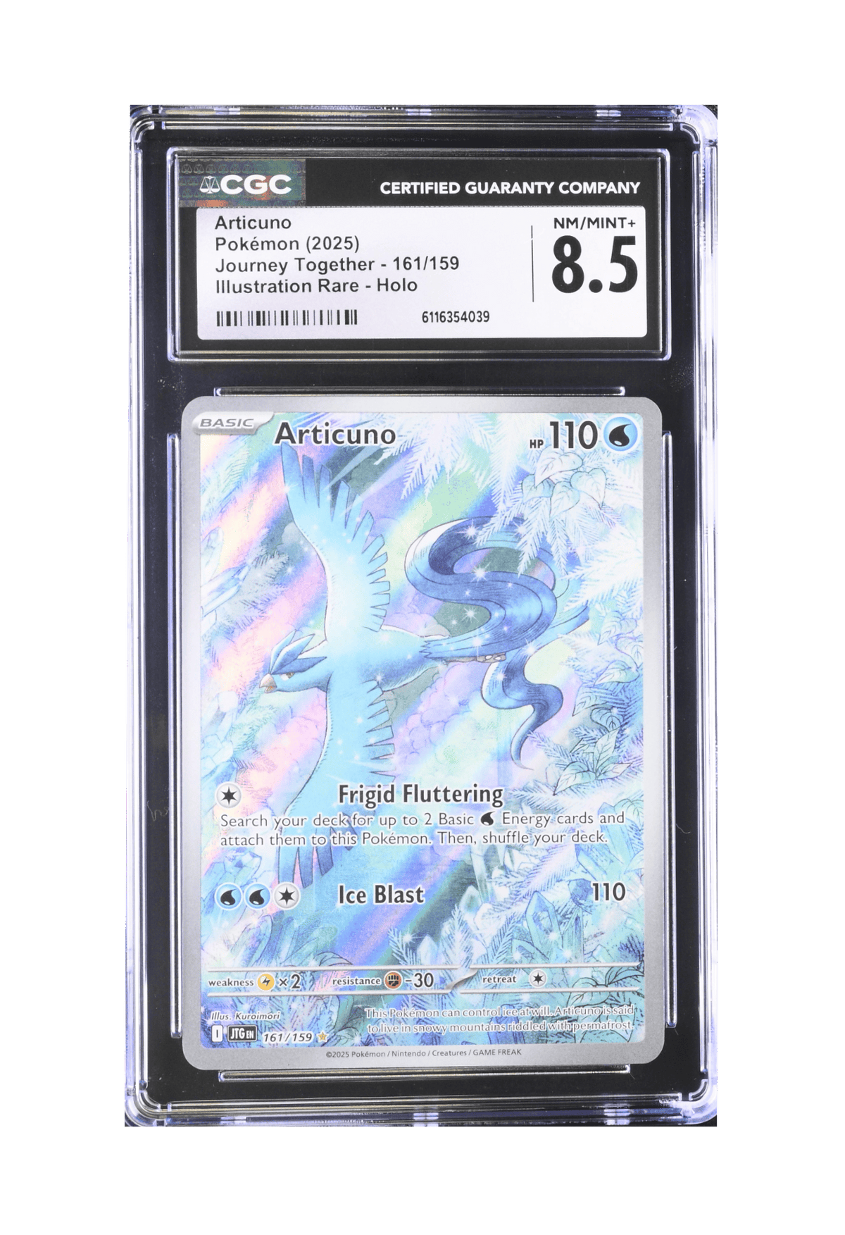 BuyGradedCards ARTICUNO IR 161/159 CGC NM/MINT+ 8.5 - Journey Together 2025
