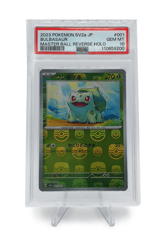 BuyGradedCards BULBASAUR MASTERBALL REVERSE HOLO 001/165 PSA GEM MINT 10 - Pokemon Japanese 151 2023