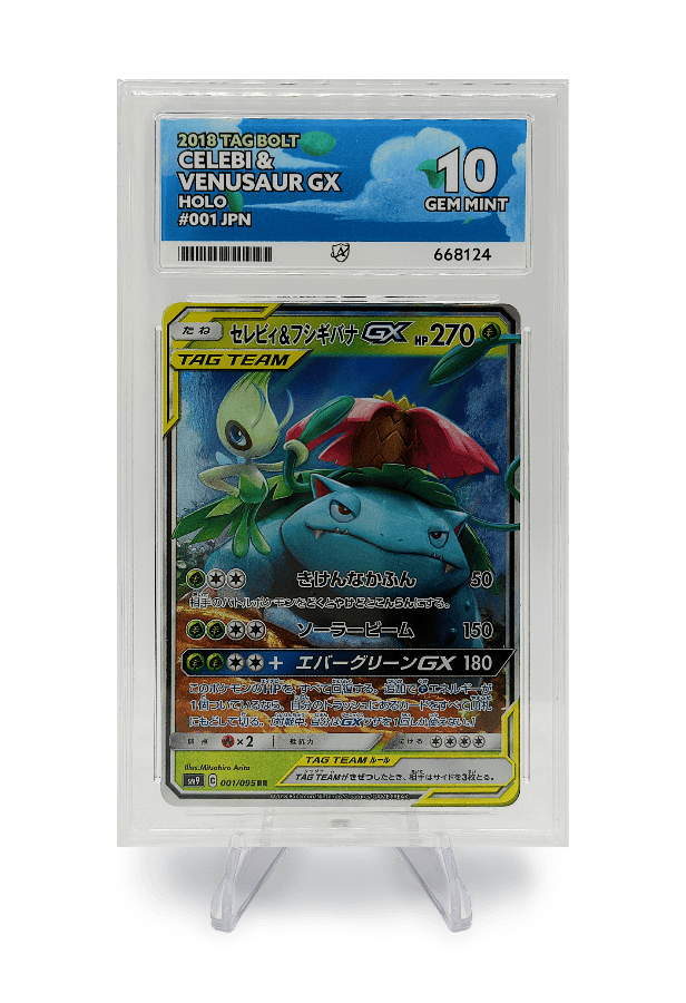 BuyGradedCards CELEBI & VENUSAUR GX 001/095 ACE GEM MINT 10 - Tag Bolt 2018