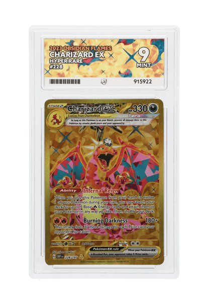 BuyGradedCards CHARIZARD EX HR 228/197 ACE MINT 9 - Obsidian Flames 2023