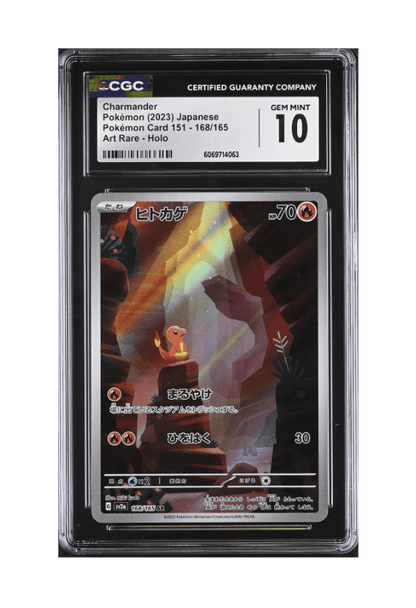 BuyGradedCards CHARMANDER AR 168/165 CGC GEM MINT 10 - Pokemon Japanese 151 2023