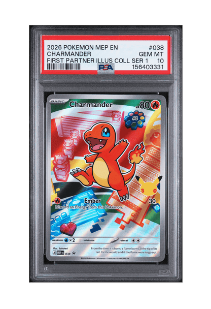 BuyGradedCards CHARMANDER MEP038 PSA GEM MINT 10 - First Partner Illustration Collection Series 1 Promo 2026