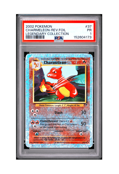 BuyGradedCards CHARMELEON REVERSE HOLO 37/110 PSA PR 1 - Pokemon Legendary Collection 2002