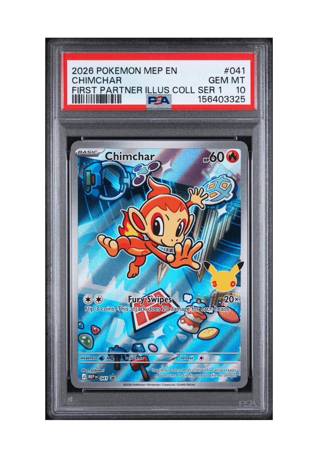 BuyGradedCards CHIMCHAR MEP041 PSA GEM MINT 10 - First Partner Illustration Collection Series 1 Promo 2026
