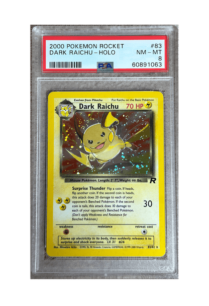 BuyGradedCards DARK RAICHU HOLO 83/82 PSA NM-MT 8 - Pokemon Team Rocket 2000