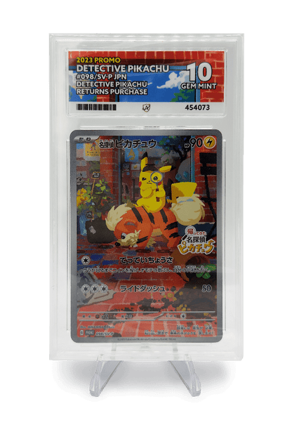 DETECTIVE PIKACHU PROMO 098/SV-P ACE GEM MINT 10 - Detective Pikachu R BuyGradedCards DETECTIVE PIKACHU PROMO 098/SV-P ACE GEM MINT 10 - Detective Pikachu R BuyGradedCards