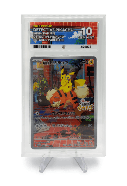 BuyGradedCards DETECTIVE PIKACHU PROMO 098/SV-P ACE GEM MINT 10 - Detective Pikachu Returns 2023