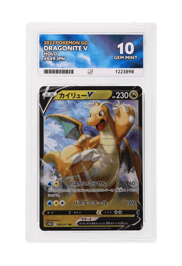 BuyGradedCards DRAGONITE V 049/071 ACE GEM MINT 10 - Japanese Pokemon GO 2022