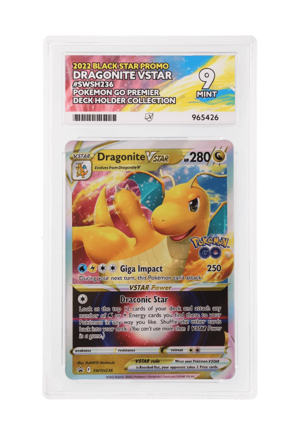 BuyGradedCards DRAGONITE VSTAR SWSH236 ACE MINT 9 - Pokemon GO Premier Deckholder Collection Black Star Promo 2022