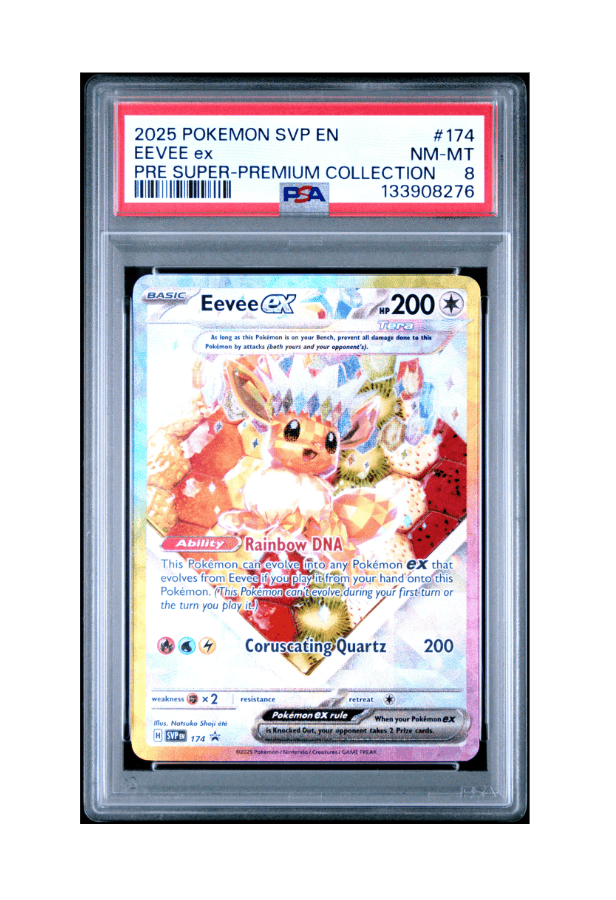 BuyGradedCards EEVEE EX SVP174 PSA NM-MT 8 - Prismatic Evolutions Super-Premium Collection 2025