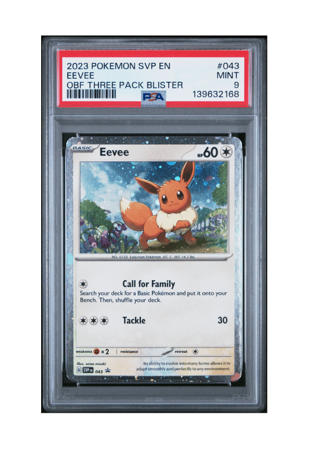 BuyGradedCards EEVEE SVP043 PSA MINT 9 - Blister Pack Black Star Promo 2023