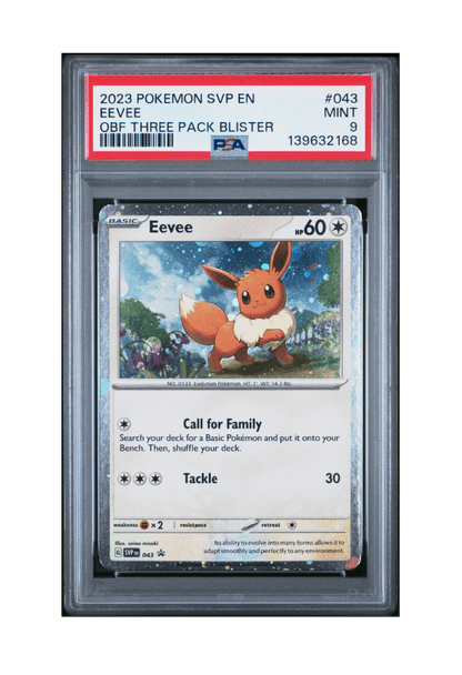BuyGradedCards EEVEE SVP043 PSA MINT 9 - Blister Pack Black Star Promo 2023