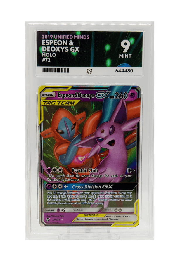 BuyGradedCards ESPEON & DEOXYS GX 72/236 ACE MINT 9 - Unified Minds 2019