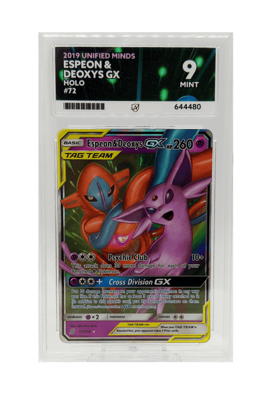 BuyGradedCards ESPEON & DEOXYS GX 72/236 ACE MINT 9 - Unified Minds 2019