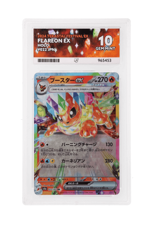 BuyGradedCards FLAREON EX HOLO 022/187 ACE GEM MINT 10 - Terastal Festival EX 2024