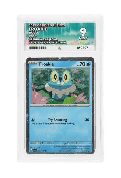 BuyGradedCards FROAKIE HOLO 056/197 ACE MINT 9 - Obsidian Flames Greninja EX Special Illustration Collection 2024