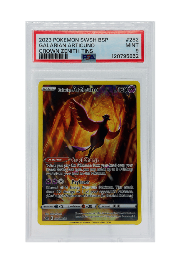 BuyGradedCards GALARIAN ARTICUNO SWSH282 PSA MINT 9 - Crown Zenith Tins Black Star Promo 2023