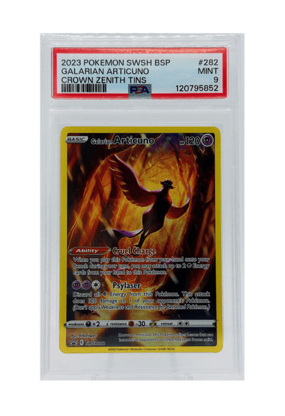 BuyGradedCards GALARIAN ARTICUNO SWSH282 PSA MINT 9 - Crown Zenith Tins Black Star Promo 2023