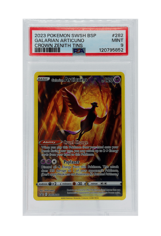 BuyGradedCards GALARIAN ARTICUNO SWSH282 PSA MINT 9 - Crown Zenith Tins Black Star Promo 2023