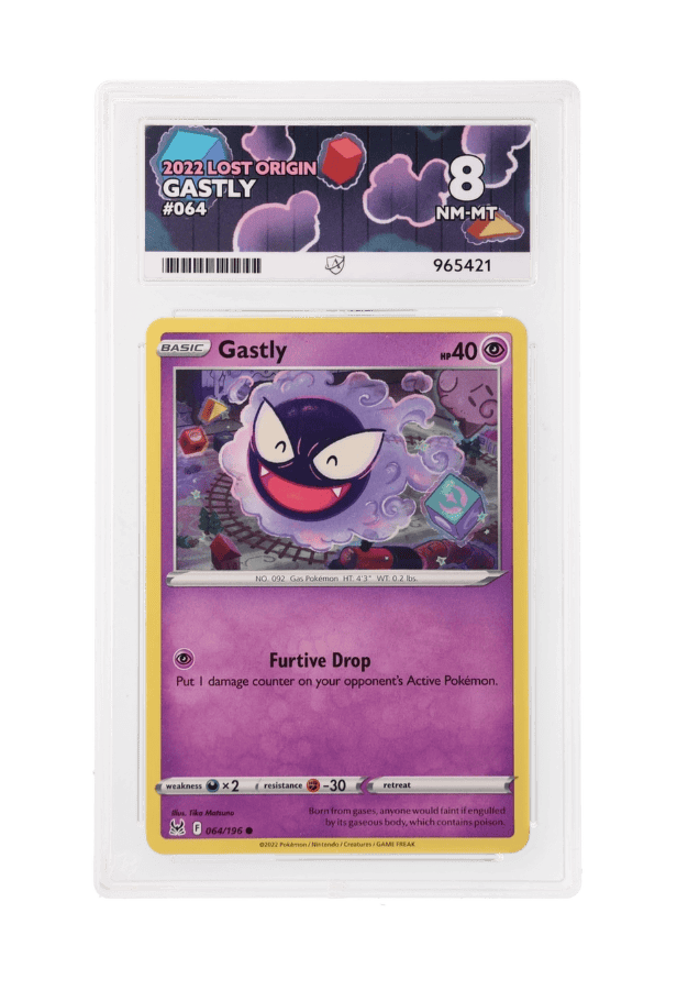 BuyGradedCards GASTLY 064/196 ACE NM-MT 8 - Lost Origin 2022