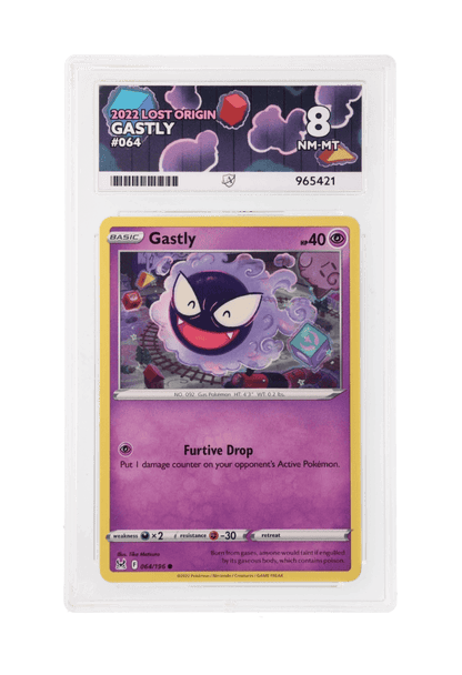 BuyGradedCards GASTLY 064/196 ACE NM-MT 8 - Lost Origin 2022