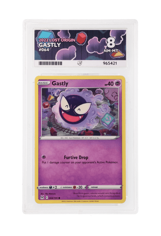 BuyGradedCards GASTLY 064/196 ACE NM-MT 8 - Lost Origin 2022