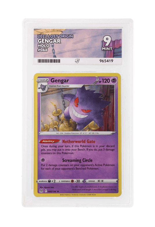 BuyGradedCards GENGAR HOLO 066/196 ACE MINT 9 - Lost Origin 2022