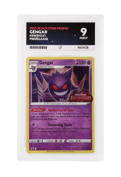 BuyGradedCards GENGAR SWSH241 ACE MINT 9 - Lost Origin Pre Release Black Star Promo 2022