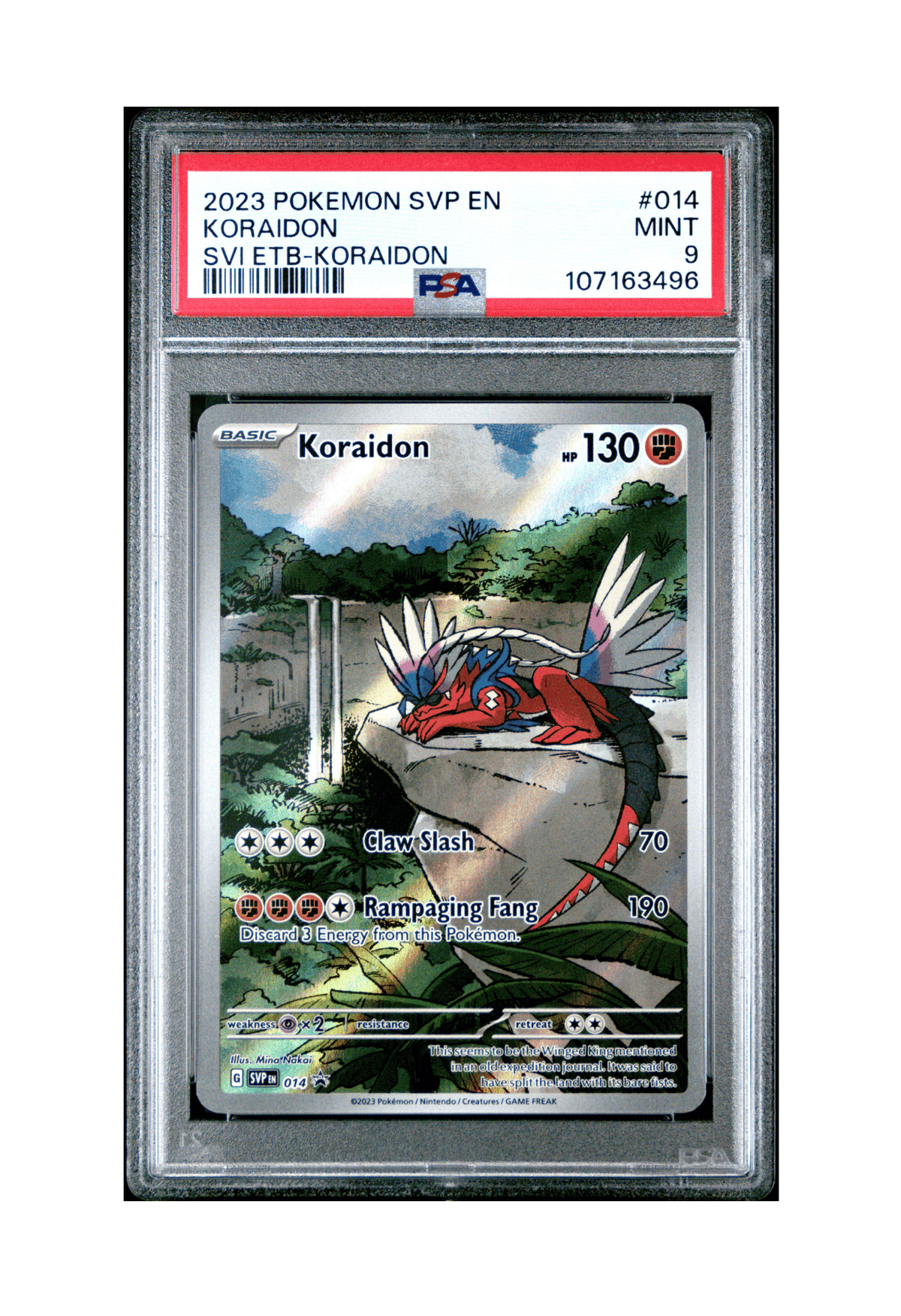 BuyGradedCards KORAIDON SVP014 PSA MINT 9 - Scarlet and Violet ETB Black Star Promo 2023