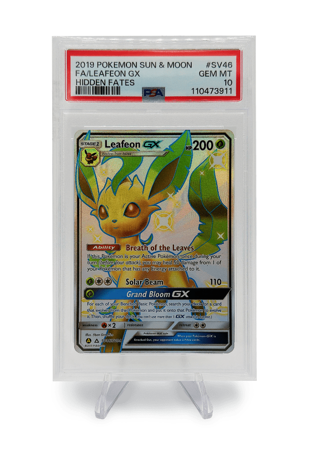 BuyGradedCards LEAFEON GX FA SV46/SV94 PSA GEM MINT 10 - Hidden Fates 2019