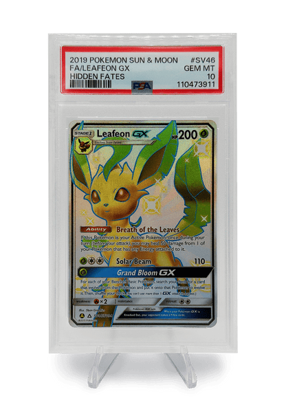 BuyGradedCards LEAFEON GX FA SV46/SV94 PSA GEM MINT 10 - Hidden Fates 2019