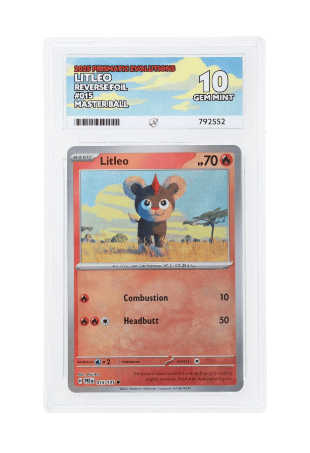 BuyGradedCards LITLEO MASTERBALL REVERSE HOLO 015/131 ACE GEM MINT 10 - Prismatic Evolutions 2025