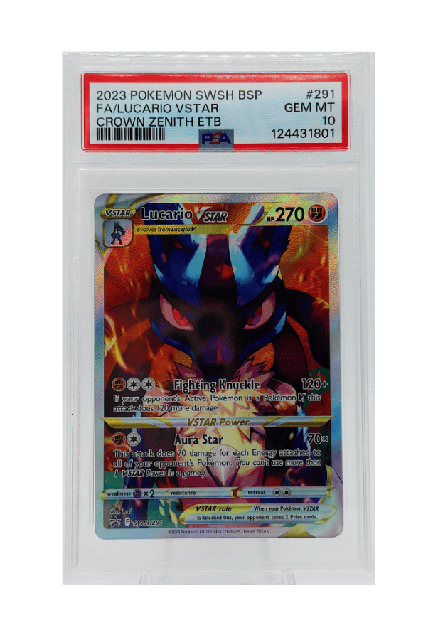 BuyGradedCards LUCARIO VSTAR SWSH291 PSA GEM MINT 10 - Crown Zenith ETB Black Star Promo 2023