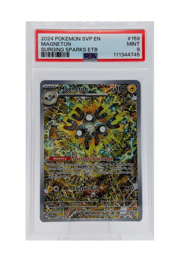 BuyGradedCards MAGNETON SVP159 PSA MINT 9 - Surging Sparks ETB Black Star Promo 2024