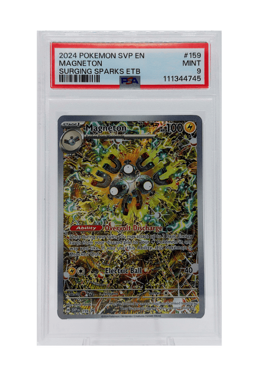 BuyGradedCards MAGNETON SVP159 PSA MINT 9 - Surging Sparks ETB Black Star Promo 2024