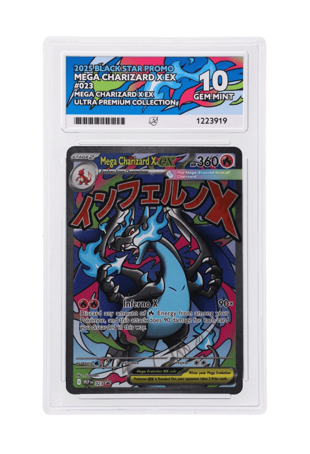 BuyGradedCards MEGA CHARIZARD X EX MEP023 ACE GEM MINT 10 - Mega Charizard X EX Ultra Premium Collection Black Star Promo 2025