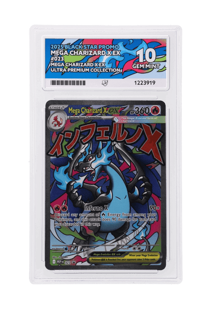 BuyGradedCards MEGA CHARIZARD X EX MEP023 ACE GEM MINT 10 - Mega Charizard X EX Ultra Premium Collection Black Star Promo 2025