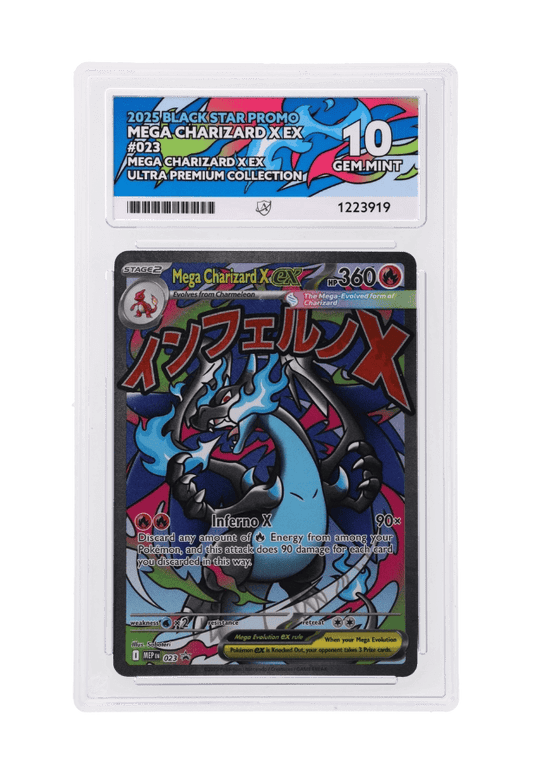 BuyGradedCards MEGA CHARIZARD X EX MEP023 ACE GEM MINT 10 - Mega Charizard X EX Ultra Premium Collection Black Star Promo 2025