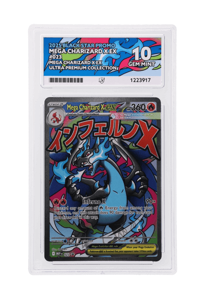 BuyGradedCards MEGA CHARIZARD X EX MEP023 ACE GEM MINT 10 - Mega Charizard X EX Ultra Premium Collection Black Star Promo 2025