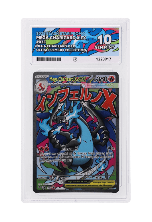BuyGradedCards MEGA CHARIZARD X EX MEP023 ACE GEM MINT 10 - Mega Charizard X EX Ultra Premium Collection Black Star Promo 2025