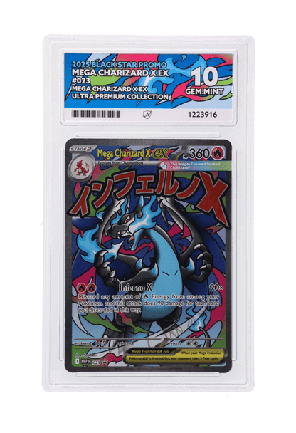 BuyGradedCards MEGA CHARIZARD X EX MEP023 ACE GEM MINT 10 - Mega Charizard X EX Ultra Premium Collection Black Star Promo 2025