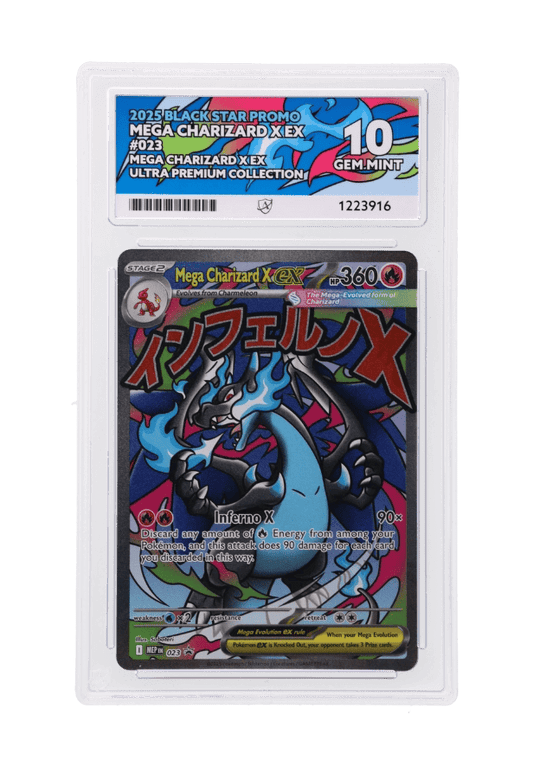 BuyGradedCards MEGA CHARIZARD X EX MEP023 ACE GEM MINT 10 - Mega Charizard X EX Ultra Premium Collection Black Star Promo 2025