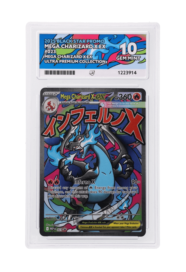 BuyGradedCards MEGA CHARIZARD X EX MEP023 ACE GEM MINT 10 - Mega Charizard X EX Ultra Premium Collection Black Star Promo 2025