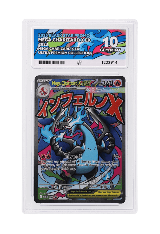 BuyGradedCards MEGA CHARIZARD X EX MEP023 ACE GEM MINT 10 - Mega Charizard X EX Ultra Premium Collection Black Star Promo 2025
