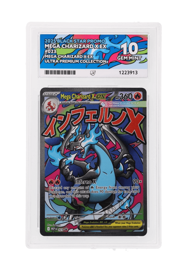 BuyGradedCards MEGA CHARIZARD X EX MEP023 ACE GEM MINT 10 - Mega Charizard X EX Ultra Premium Collection Black Star Promo 2025